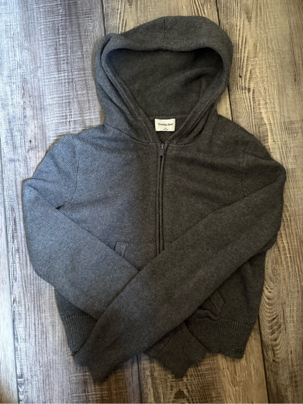 Aritzia Sunday Best Charcoal Gray Zip-Up Hoodie Jacket